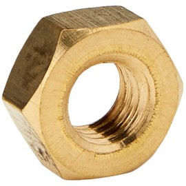 AHCMetric Hexagonal (Hex) Full Nuts Brass Self Colour M10 10mm (Pack of 10 Nuts)