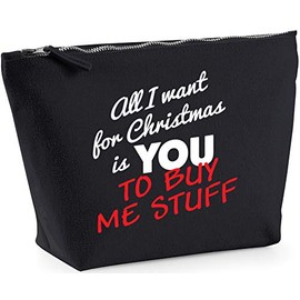 Hippowarehouse All I want for Christmas is you to buy me stuff printed make up cosmetic wash bag 18x19x9cm