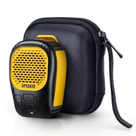 Gushtuopow Wearable Outdoor Speaker, Clip-On Wireless Jobsite Pro Water-Resistant Portable Speaker Magnetic, Built-in Mic for Hands-Free Music/Calls, Outdoor Speaker