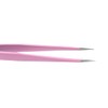 Stainless Steel Pointed Straight Tip Tweezers Pink