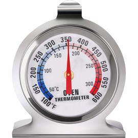 Termómetro de Acero Inoxidable para Horno, LETTURE Termómetro de Esfera Grande, Ahumador de Parrilla de Horno de Acero Inoxidable de Monitoreo para Hornear de Cocina (B)