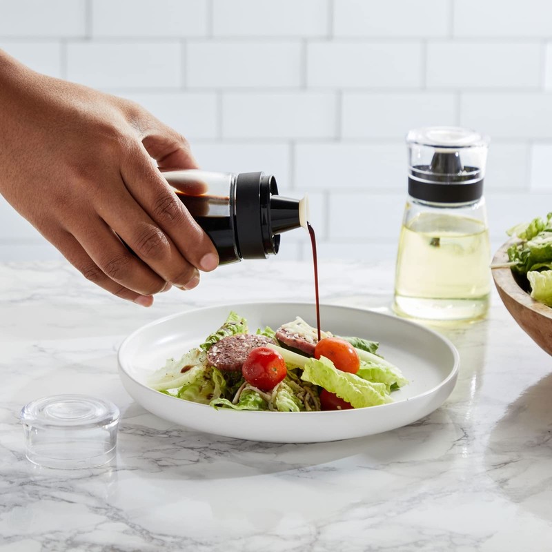 Juvale Glass Oil & Vinegar Dispenser Set - Leak-Proof No-Drip