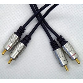 PRO SIGNAL PSG00793 1m Black 2x Phono (RCA) Plugs to 2x Phono (RCA) Plugs HQ Lead