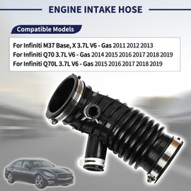 Magimaker 16576-1MA0B Left Side Engine Intake Hose Pipe Compatible with Infiniti M37 2011-2013, Q70 2014-2019, Q70L 2015-2019 3.7L Replace 165761MA0B Intake Duct Tube