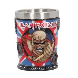 Nemesis Now B4126M8 Iron Maiden Bicchierino da liquore, 7 cm, in resina, con inserto in acciaio inox