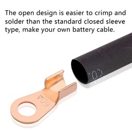 YAODHAOD Copper Wire Lugs, UL Heavy Duty 10A/30A/60A Ring Terminals, 30Pcs Purple Open Barrel Terminals for Car,Boat,ATV,Home