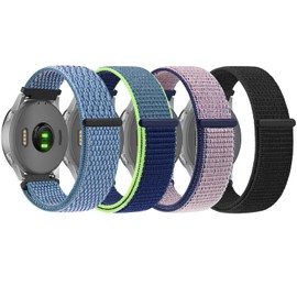 4 PACK Bands for Garmin Venu 3S / Venu 2S / Vivoactive 4S / Vivomove 3S / Forerunner 265s Watch Band, 18mm Quick Release Soft Nylon Replacement Wristband Sport Strap for Garmin Forerunner 255S / 265S Bands Women Men
