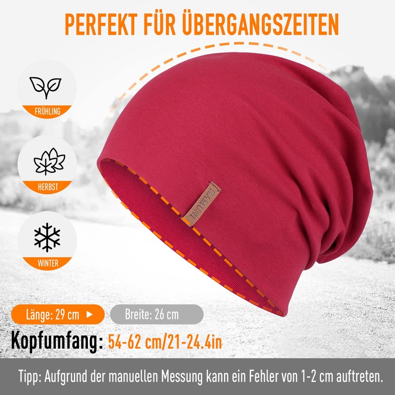 Slouch Beanie Hat, Soft Thin Cotton Hat, Lightweight Breathable Long