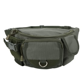 Fishing Tackle Bag, High‑Quality Polyester Material Fishing Pack Bumbag Adjustable for Outdoor Hiking Durable for Long Term Use for Home for Camping(ArmyGreen)