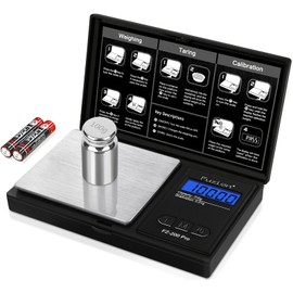 Fuzion Gram Scale, Pocket Scale .01 Gram Accuracy, 200g Small Digital Scale for Food, Jewelry, Herb, Spice, Coin - Weight Gram and Oz - 100g Calibration Weight
