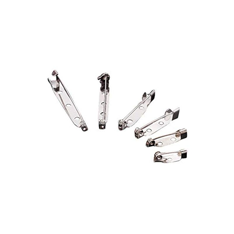 35 x Silver 16mm Metal Brooch Pins for Jewellery Making