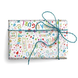 ARKRAFT 18-9323 Gift Wrapping Paper Set of 3 XXL Format 90 x 65 cm Plastic-Free Packaging FSC Paper Happy Birthday Design