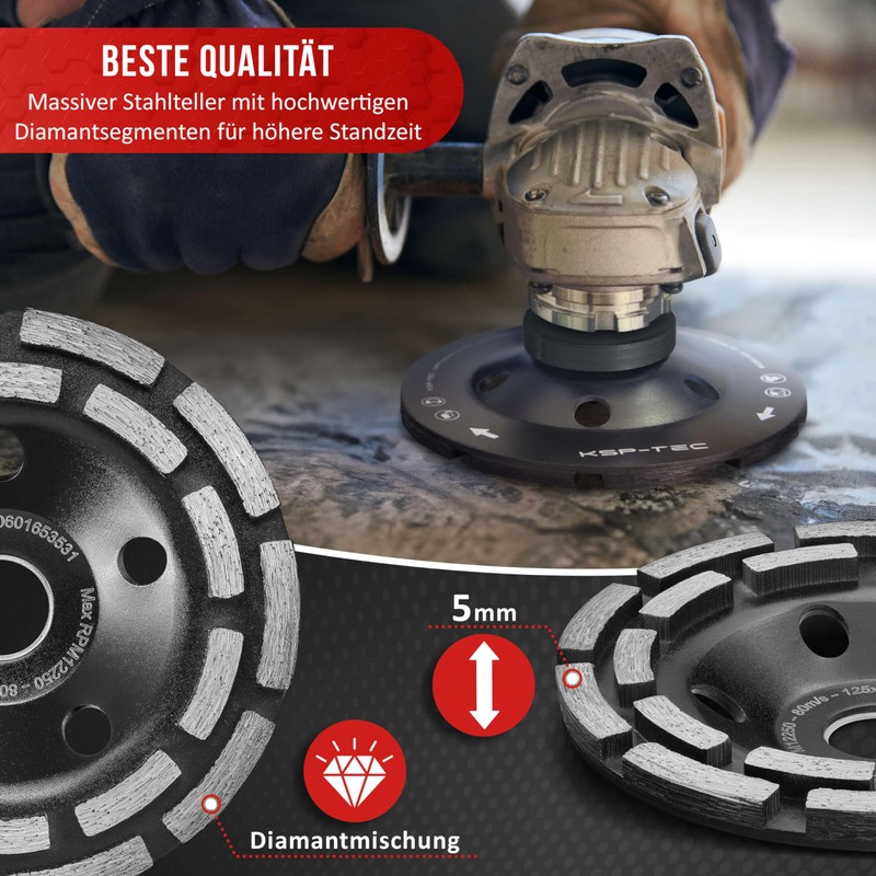 KSP-Tec Diamond Cup Wheel 125 mm Concrete Plain 125 mm