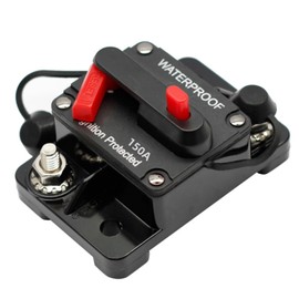 BEISUOS 150Amp Circuit Breaker for Boat Trolling Motor Marine ATV Trailer Vehicles Stereo Audio Electronic Battery Solar System Inline Fuse with Manual Reset Switch Waterproof, 12V- 42V DC