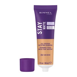 Rimmel London Stay Matte Liquid Mousse - 202 Sun Beige - Foundation, Lightweight, Shine Control, Oil-Free, 1oz