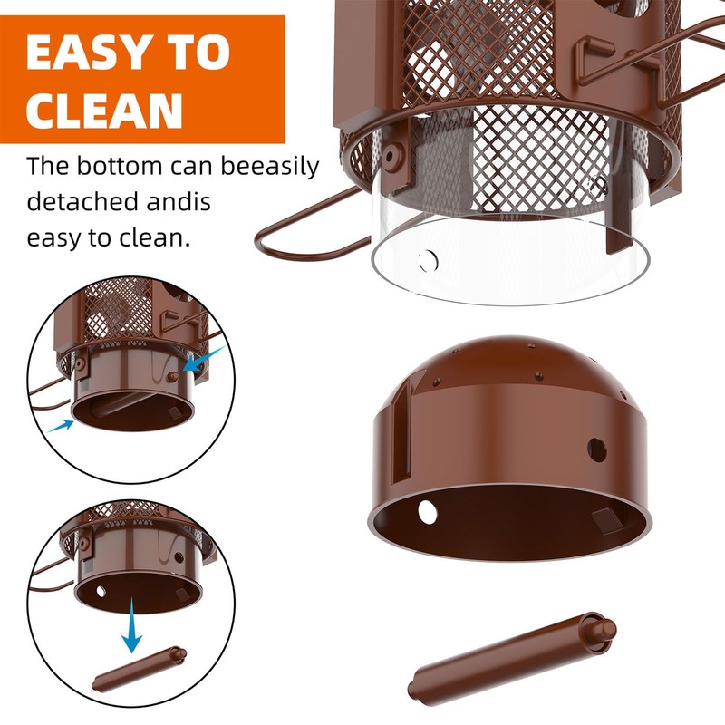 Metal Squirrel Proof Bird Feeder,Bird Feeders for Outdoors,Weight Activated Squirrel