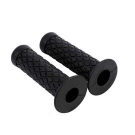 Keenso 2/Pair 7/8 Inch 22 Mm Universal Rubber Motorcycle Rhombic Grids Style Handlebar, Black