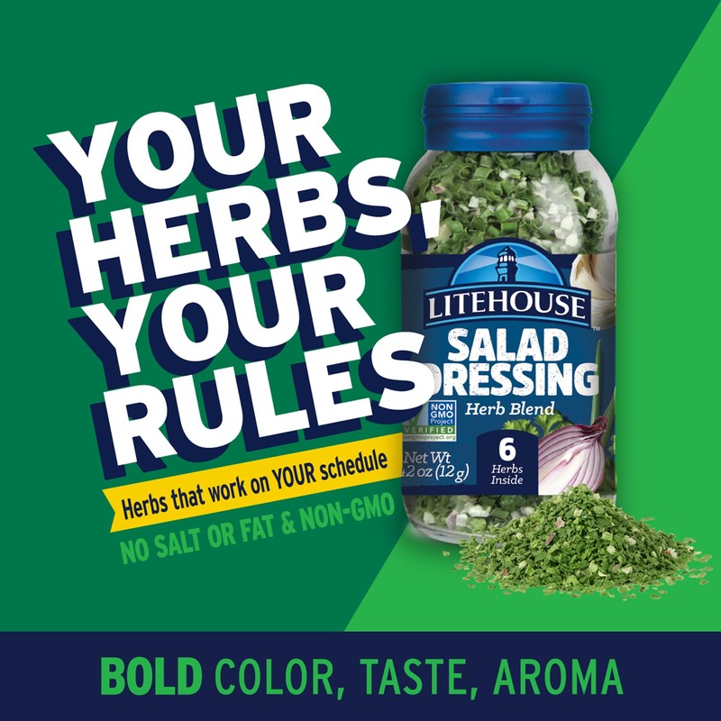 Litehouse Freeze Dried Salad Dressing Herb Blend, Mix of Chives,