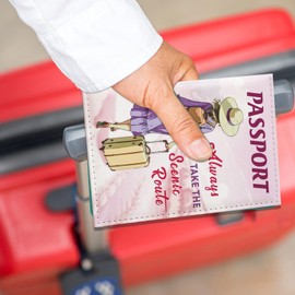 Passport Cover, PU Leather Passport Holder, Waterproof Credit Card Accessories for Boarding Pass Couples Men Women Kids Abroad