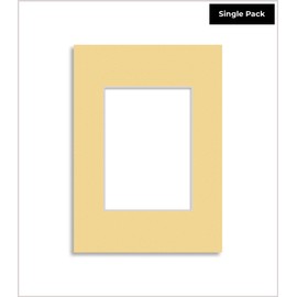 8x10 Mat Bevel Cut for 5x8 Photos - Acid Free Marzipan Beige Precut Matboard With Backing Board and Crystal Clear, Self Seal Photo Mat Bag - For Pictures, Photos, Framing - 4-ply Thickness