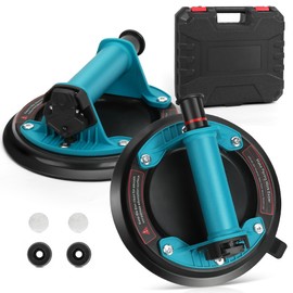 2 Pack Glass Suction Cups to Lift Large Glass, Heavy Duty Industrial Vacuum Suction Cups for Granite Lifting & Window Replacemen, 8" Glass Suction Cup 350 lbs Load Capacity with Carrying Case