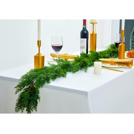 6FT Seasonal Artificial Christmas Garland with Lights Pine Cypress Garland for Christmas Table Mantle Background Wall Room Winter Indoor Outdoor Deco