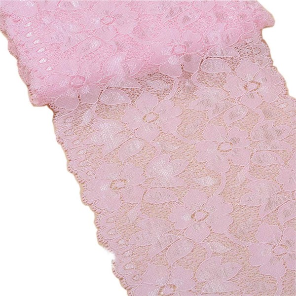6.2 Inch Stretch Lace Trims Floral Embroidered Elastic Fabric for