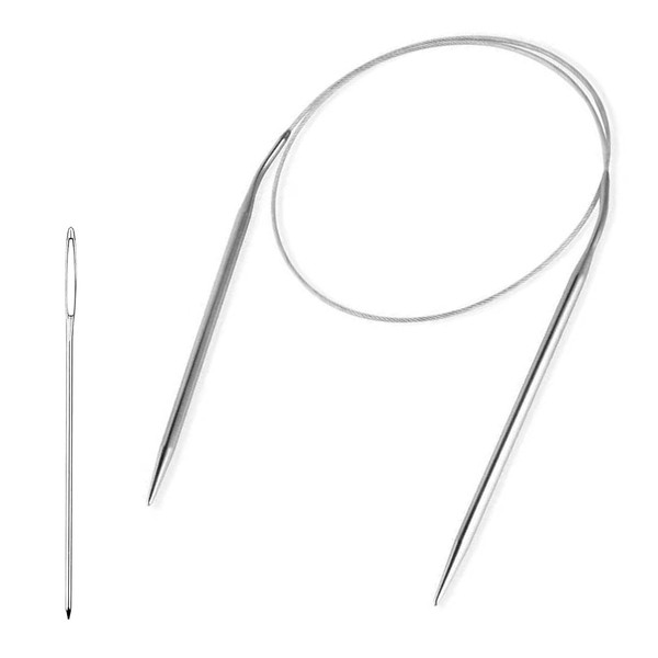 4mm Circular Knitting Needles, 80cm Stainless Steel Flexible Cable Needles