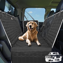 Reliadura Dog Hammock for Truck,Dog Car Seat Cover with Mesh Window for F150 Ram 1500, Waterproof Dog Seat Cover for Back Seat，Dog Truck Travel for GMC Sierra/Silverado