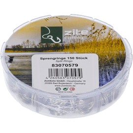 Zite Snap Rings Fishing Assortment – 150 Split Rings Stainless Steel – Various Sizes in Set in Dispenser Box