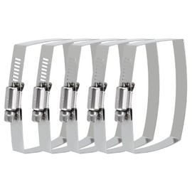uxcell Rectangular Hose Clamps, 3" x 2" 304 Stainless Steel Square Duct Pipe Clamp for Ducting, Securing Hose, Cable and Bridge Project Application, Pack of 5