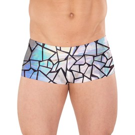 Gary Majdell Sport Mens New Printed Hot Body Boxer Swimsuit (Ice Cubes, Small)