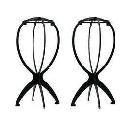 Remarks Japan Wig Stand, Set of 2, Black, Assembly, Foldable, Hat, Wig, Care Product, Prevents Shape of Shape, Storage