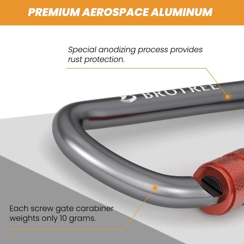 Brotree Small Carabiner Clips Mini Locking Carabiner - 6cm Aluminum