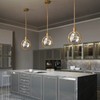 Modern Crystal Pendant Light in Gold Brushed Brass Finish Mini