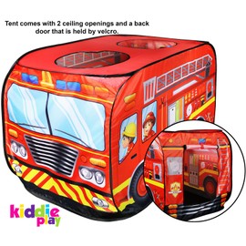 Kiddie Play Fire Truck Pop Up Play Tent for Kids Boys & Girls Indoor Outdoor Playhouse Toy