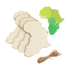 30 Pack 4 Inch Wood Africa Cutouts Unfinished Wood Africa Crafts Wooden Africa Hanging Ornaments DIY Africa Craft Gift Tags for Home Party Decoration