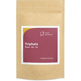 Terra Elements Organic Triphala Powder, 100 g, Triple Fruit from Indian Ayurveda, 100% Pure, Vegan, Raw Food