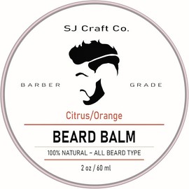 Beard Balm 2oz - SJ Craft Co Beard Wax - Mustache Wax - Light Hold - For a Softer, Smoother, Moisturized Beard - Made with Clear, Natural 2 Ounce (Pack of 1)