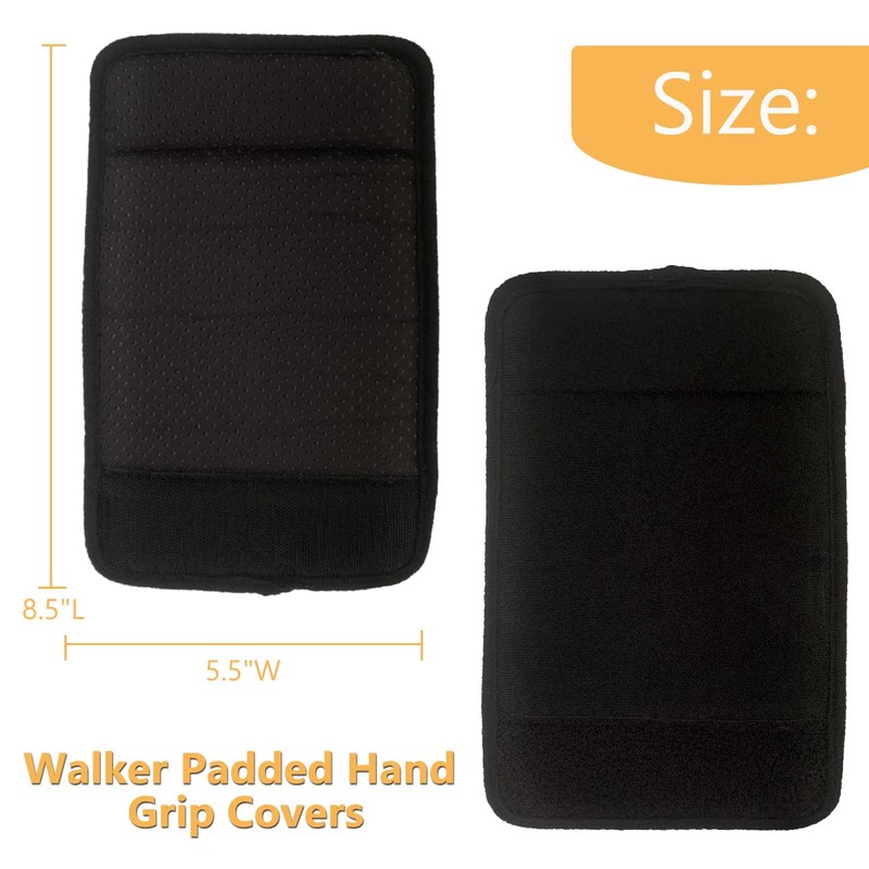 Universal Walker Padded Hand Grip Covers, Premium Medical Soft Cushion
