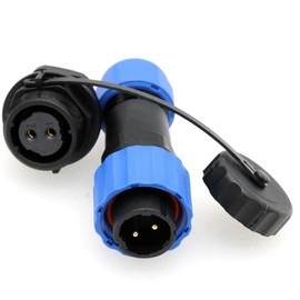 ZBLZGP SD16 2-Pin Male Quick Disconnect Cable Plug Socket Waterproof Round Aviation Plug with Internal Thread Plastic Plug