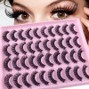 Pestañas Postizas Mixtas AS.mx, 20 Pares Naturales 3D de Faux