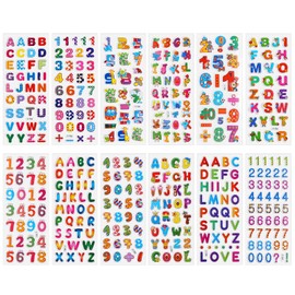 HJZHII 12 Sheets of Children's Stickers, Pack of 200 Stickers Children's 3D Heart Stickers for Heart Face Letters Letters Fruit Animal Stickers DIY for Boys Girls Crafts Scrapbooking (B)