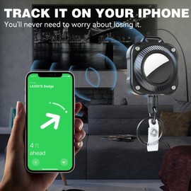 LIUGX Retractable Keychain for Airtag Holder, with Belt Clip, Badge Reel with 31.5” Wire Rope, 10,000+ Rebound, 8oz