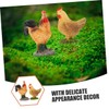 Outanaya 6Pcs Mini Chick Figurines Lifelike Rooster Hen Models for