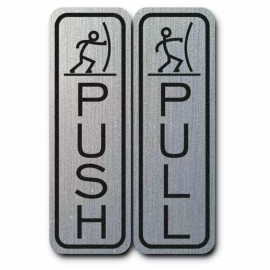 Imprue Door Sign -Classic Fun Push Pull Door Sign (Red) - Medium
