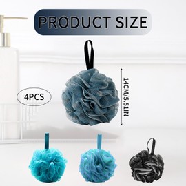 CLDURHGE Shower Sponge, Shower Sponge Set for Deep Cleansing, Premium Loofah Sponge and Body Scrub, Lightweight Bath Sponge & Body Scrubber, Four Colours