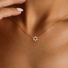 LLWOM Star of David Necklace, Dainty 14K Gold Plated Cubic