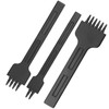 3Pcs 4mm Spacing Prong Chisel Black Alloy Steel 2/4/6 Teeth
