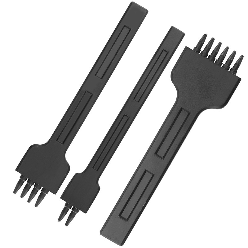 3Pcs 4mm Spacing Prong Chisel Black Alloy Steel 2/4/6 Teeth